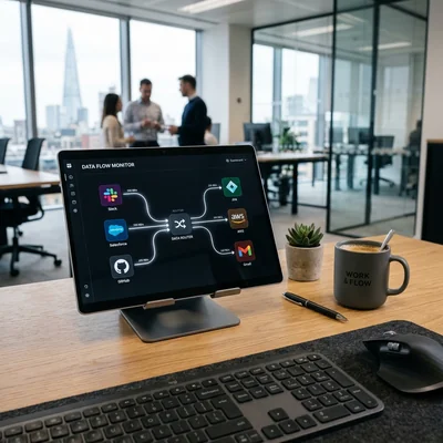 Tablet with data routing dashboard