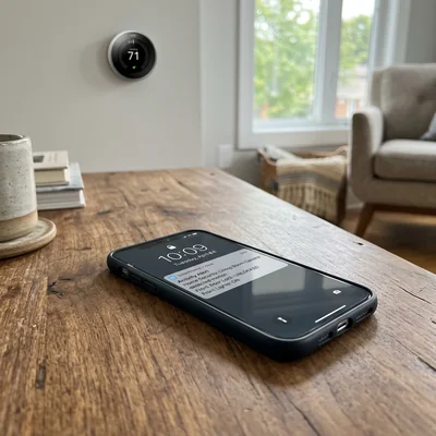 スマートフォンの画面に表示されるスマートホーム通知