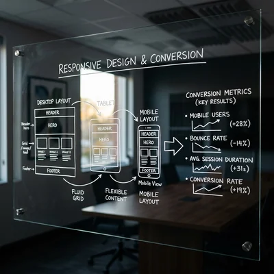 Principle of responsive design on a transparent board