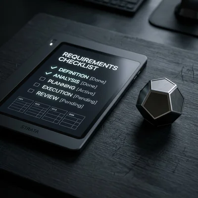 Tablet with a structured checklist